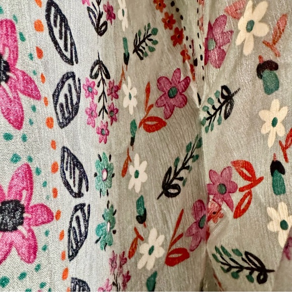 Easel Longline Floral Boho Lightweight Crinkle Oversized Poncho Style Kimono - Picture 10 of 13